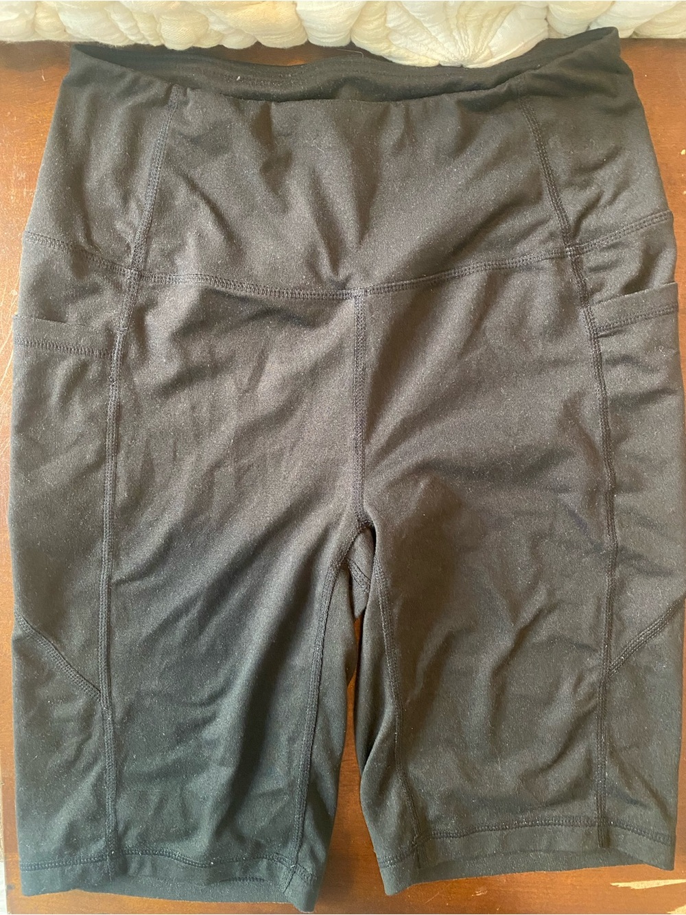 Reebok Black High-Rise Bike Shorts with Side Panels